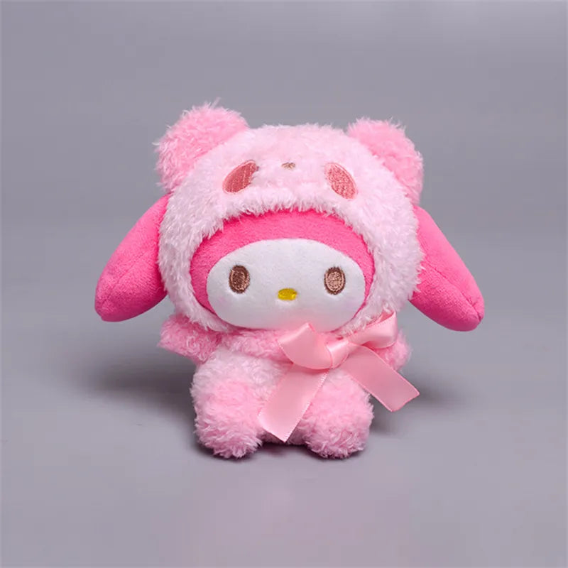 12cm Sanrio Cartoon Plush Toy Kawali Kuromi Hello Kitty My Melody Cinnamoroll Soft Stuffed Doll Pendant Toys Girl Kids Xmas Gift